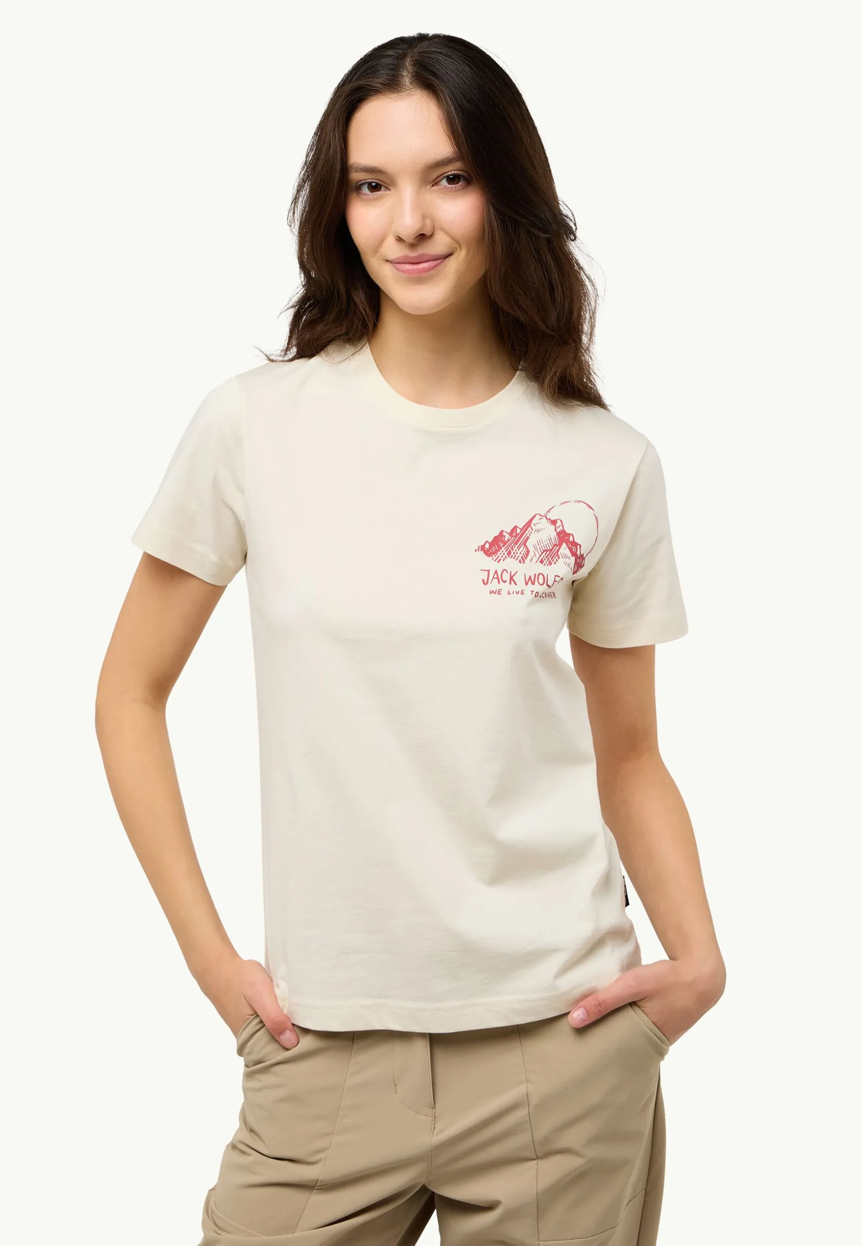 Jack Wolfskin T-Shirts & Hauts Manches Longues-Bergblick T W panna cotta