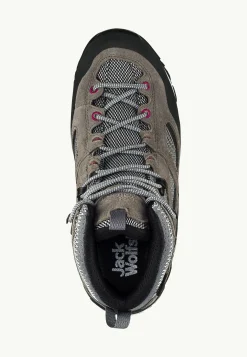Jack Wolfskin Randonnée|Chaussures De Randonnée-Force Crest Texapore Mid W Tarmac Grey / Pink