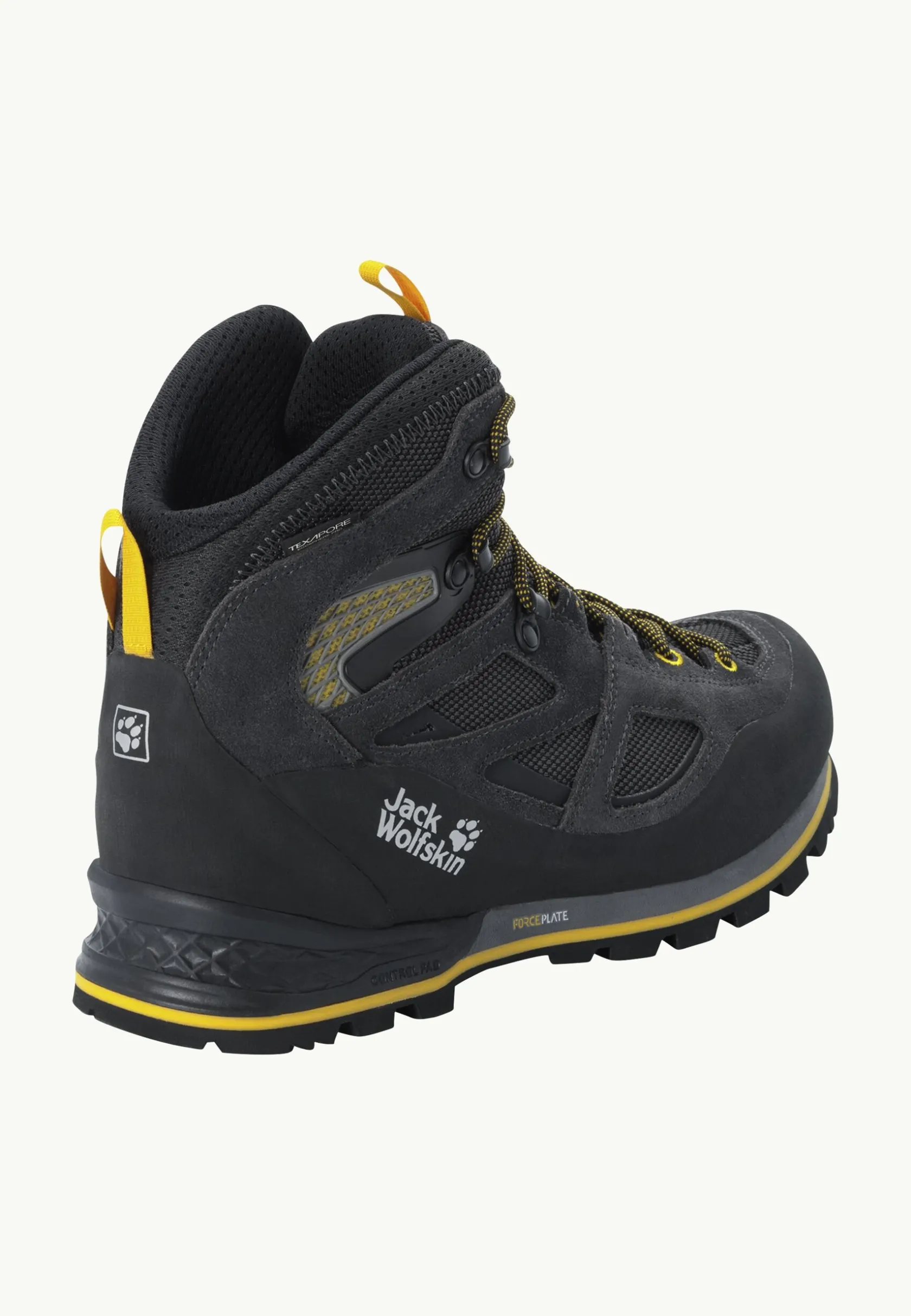 Jack Wolfskin Chaussures Imperméables|Chaussures De Randonnée-Force Crest Texapore Mid M Black / Burly Yellow Xt