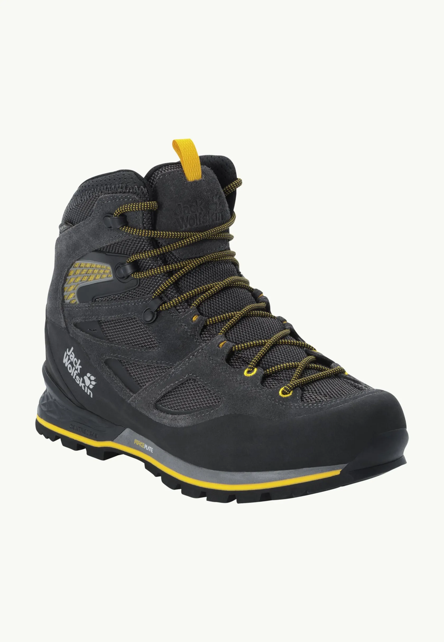 Jack Wolfskin Chaussures Imperméables|Chaussures De Randonnée-Force Crest Texapore Mid M Black / Burly Yellow Xt