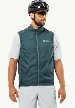 Jack Wolfskin Faire Du Vélo|Vestes Intermédiaires-Gravex Wind Vest M Emerald