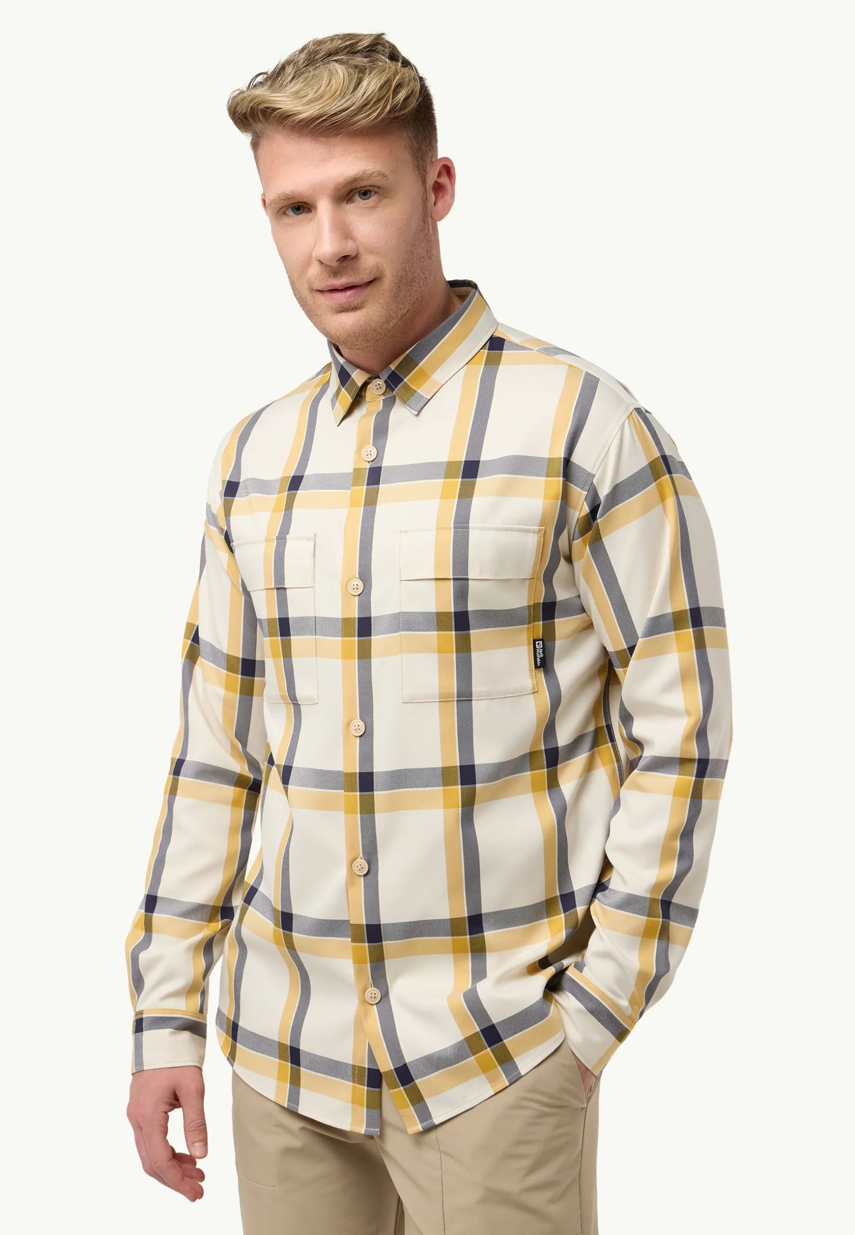 Jack Wolfskin Hauts Techniques|Chemises-Steinwand Shirt M panna cotta