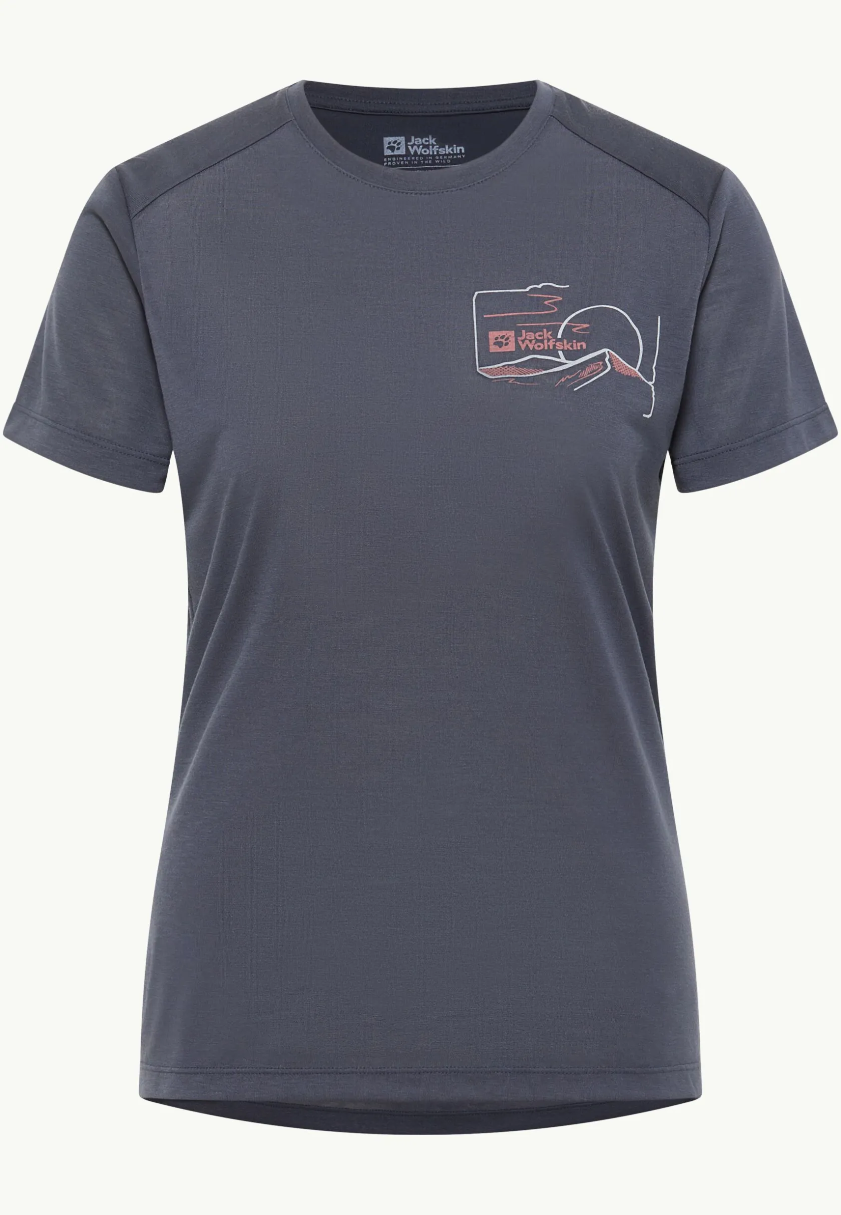 Jack Wolfskin Hauts Techniques|T-Shirts & Hauts Manches Longues-Vonnan Graphic T W Graphite